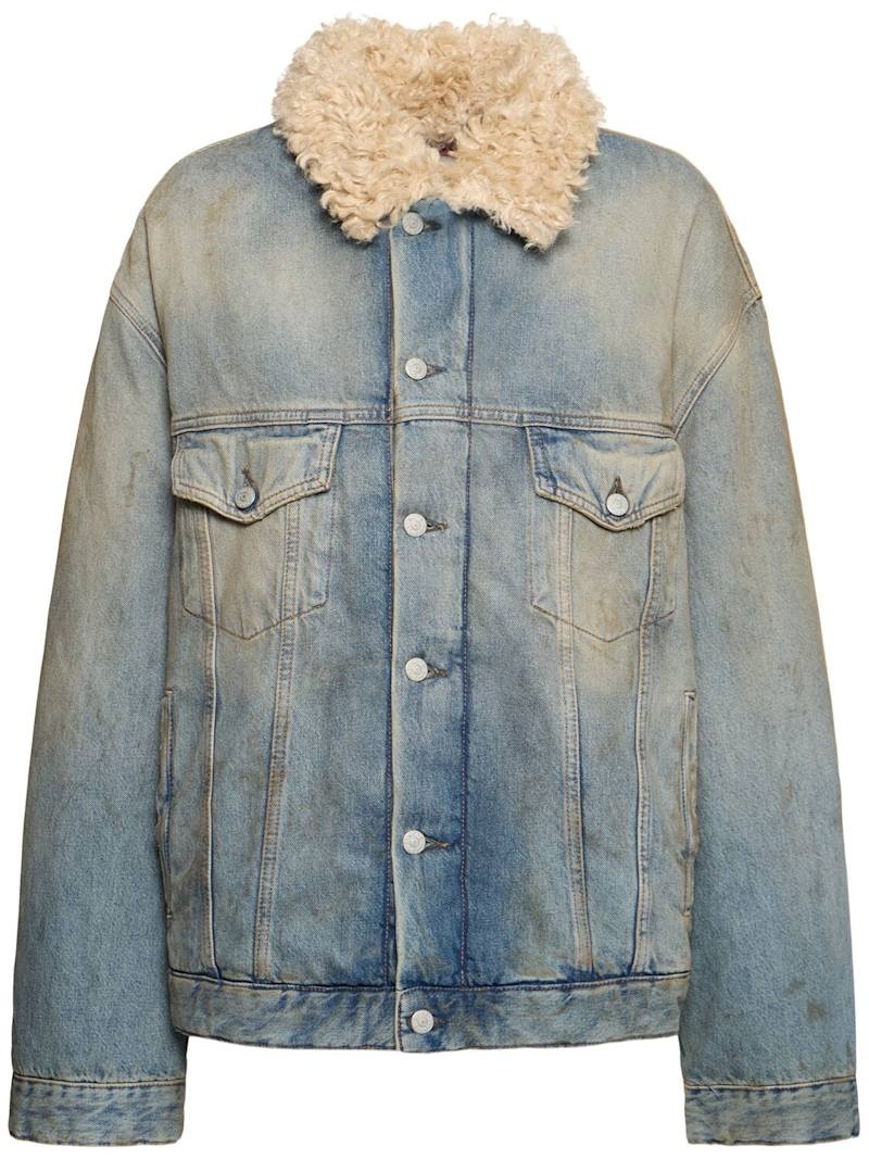 Robert denim jacket w/faux fur collar - 1