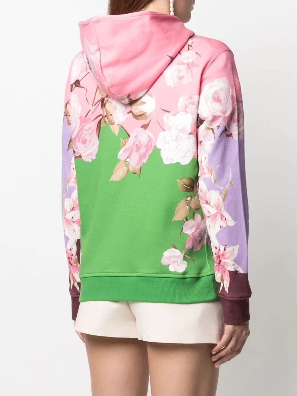 floral logo-print zip-up hoodie - 4