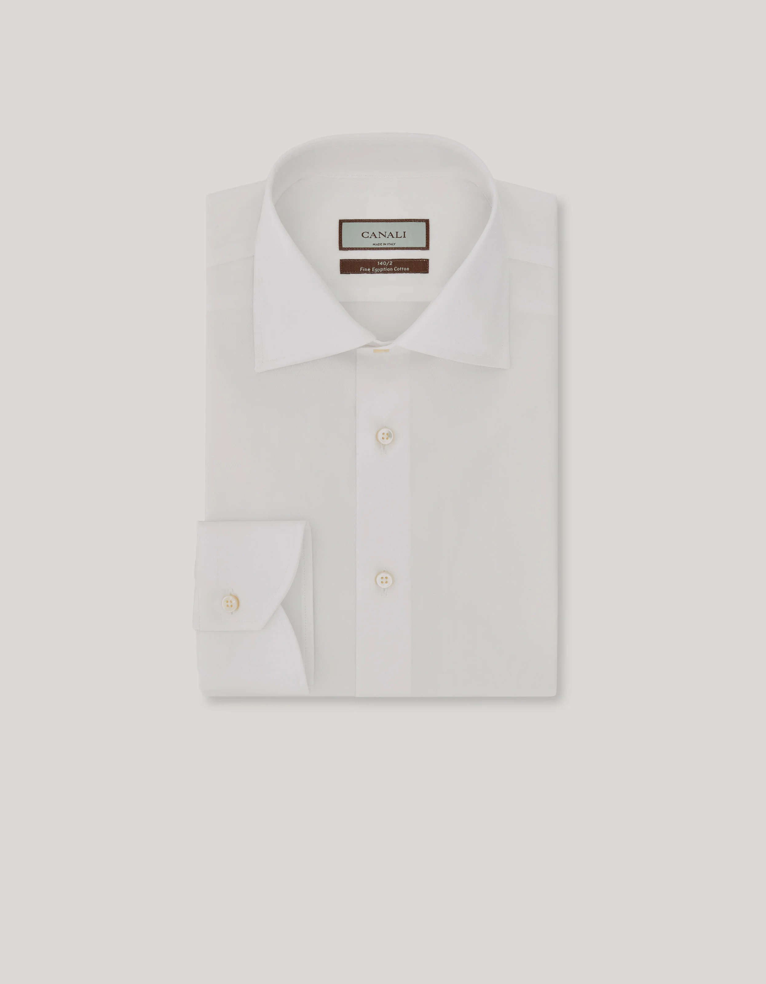 WHITE 140/2 COTTON TWILL REGULAR-FIT FORMAL SHIRT - 1