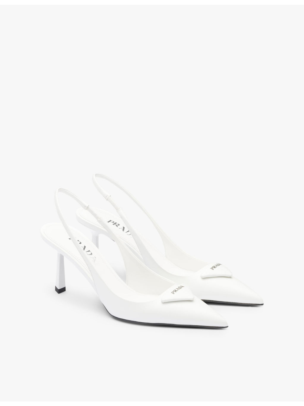 Logo-plaque slingback heeled leather pumps - 3