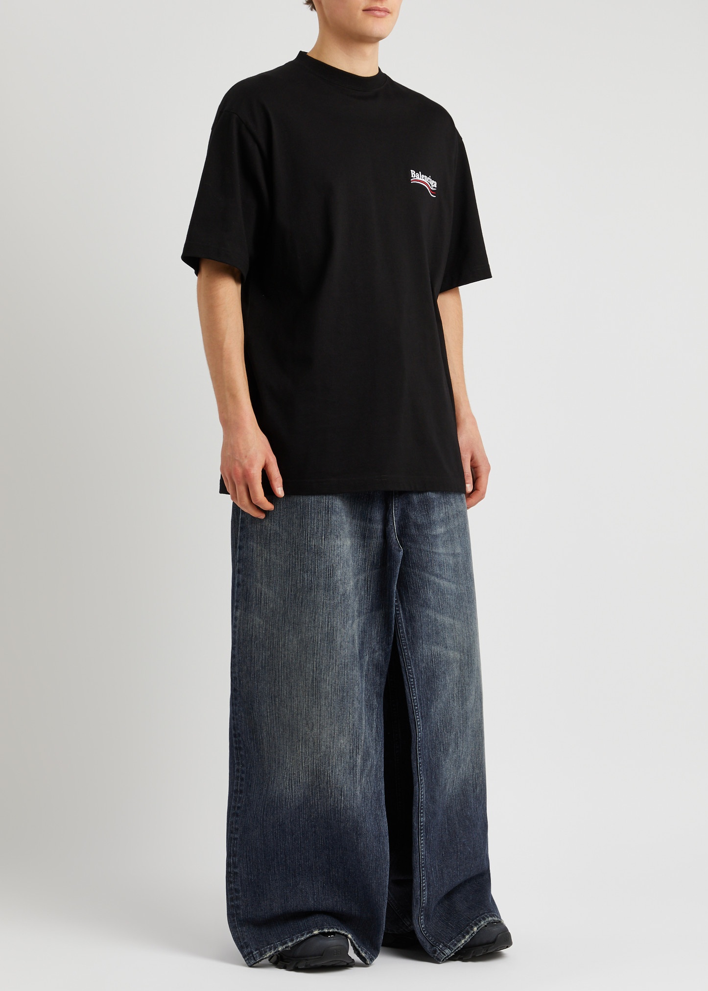 Low-waist Fitted Pants in Navy Blue