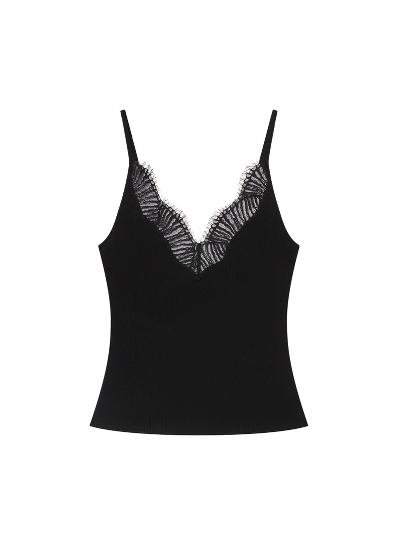Alba Silk Knit and Lace Camisole Top 1