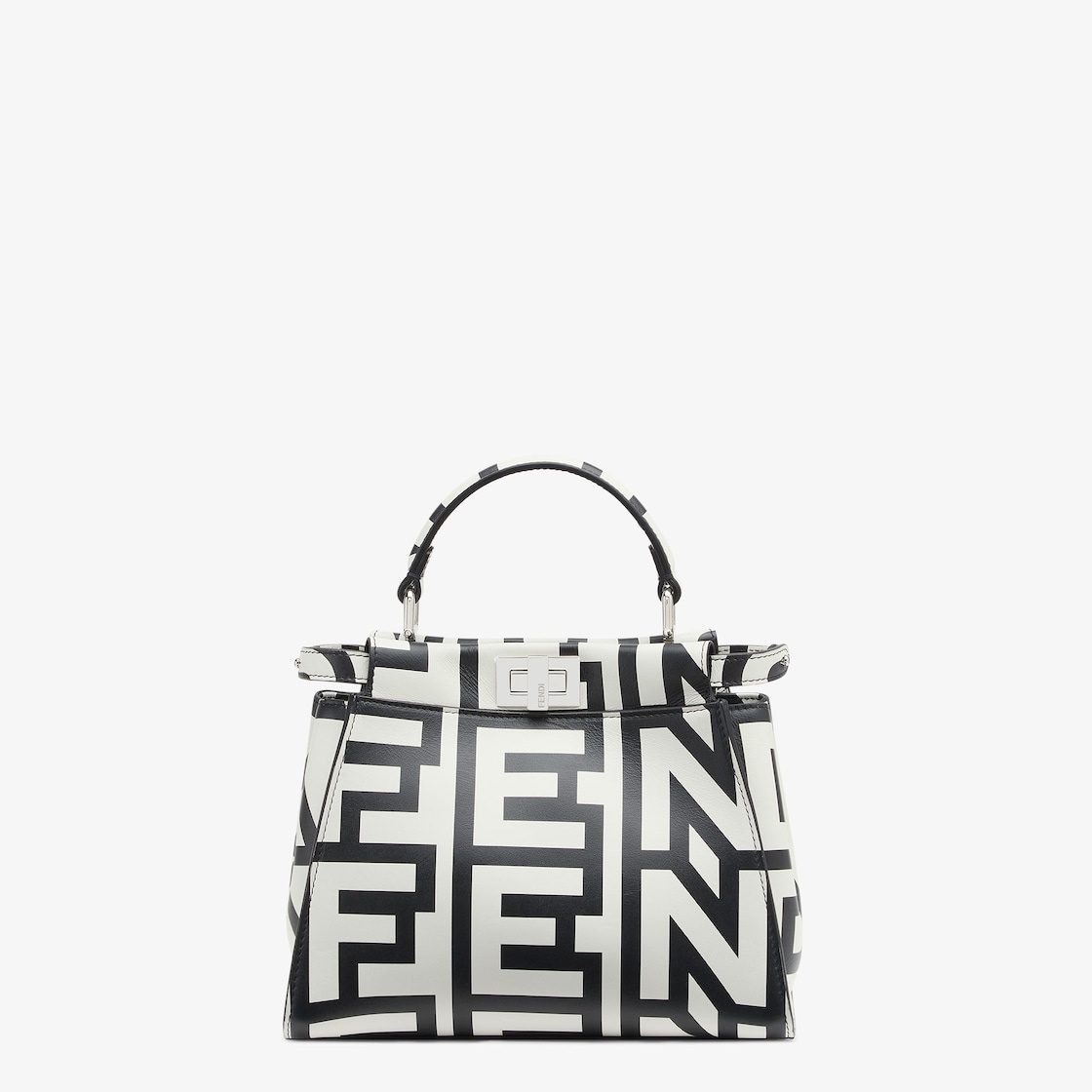 FENDI Iconic small Peekaboo bag made of printed leather with the Fendi ...