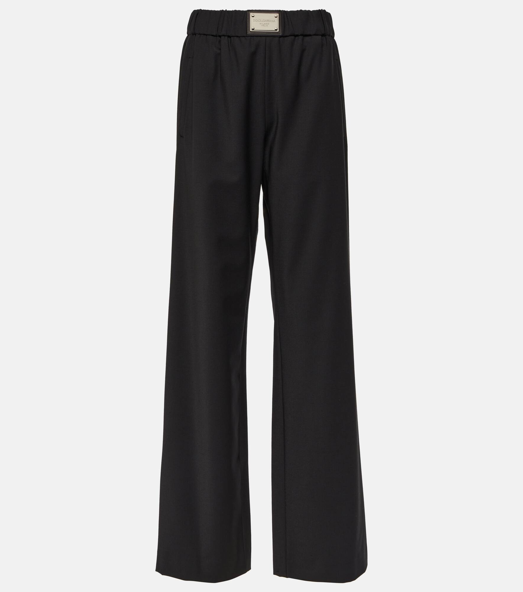 Wool-blend wide-leg pants - 1