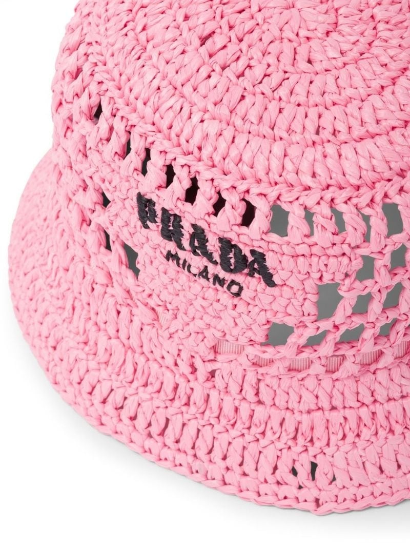 Prada embroidered-logo raffia bucket hat | farfetch | REVERSIBLE