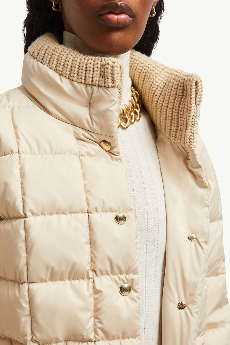 Antigone Leather-Trimmed Short Down Jacket 7