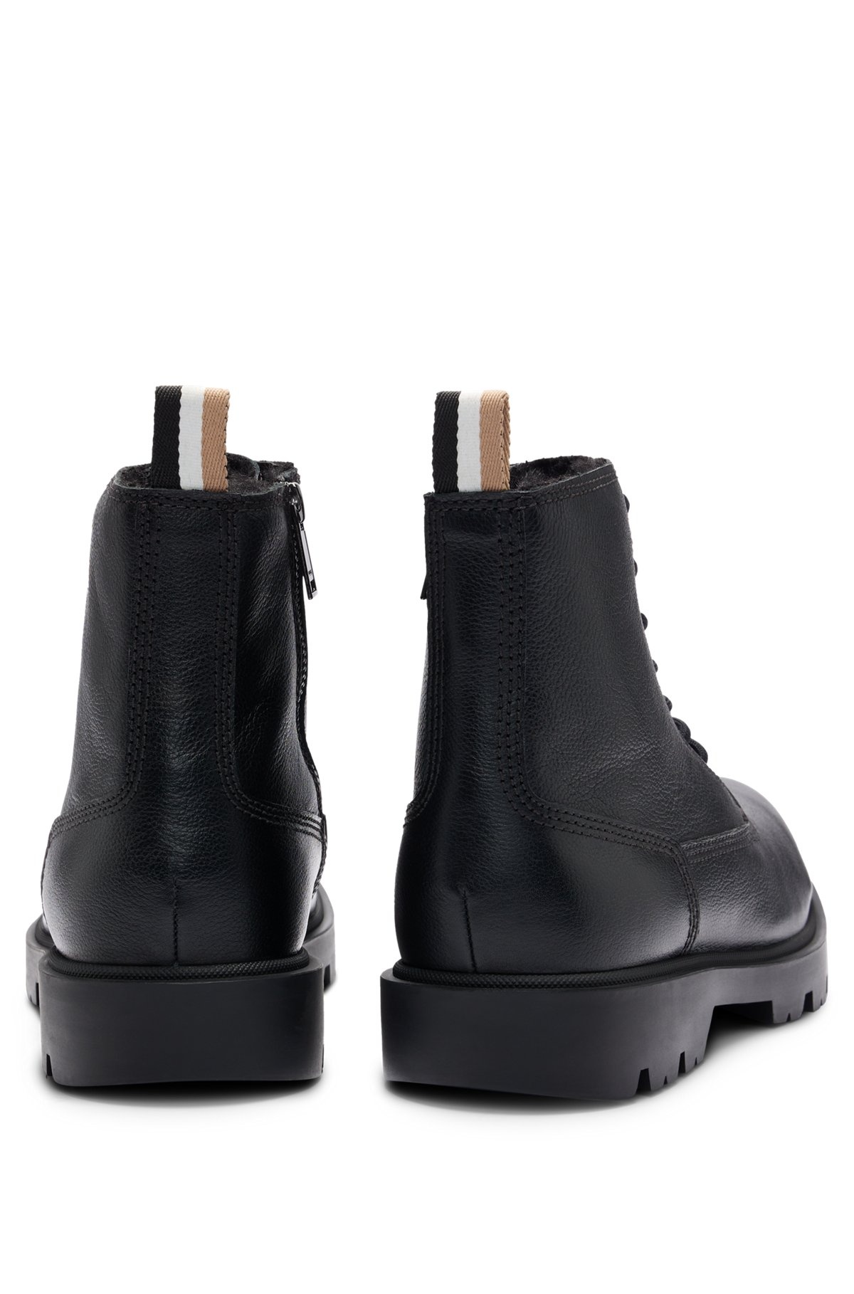 HALF BOOTS IN GRAINED LEATHER WITH SIGNATURE-STRIPE TAPE - 5