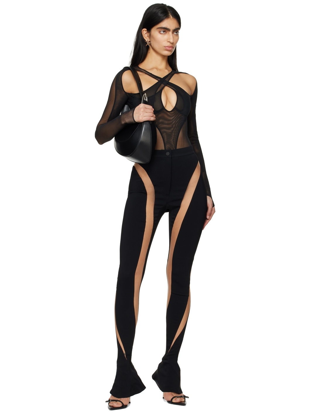 Black Criss-Crossed Bodysuit - 5