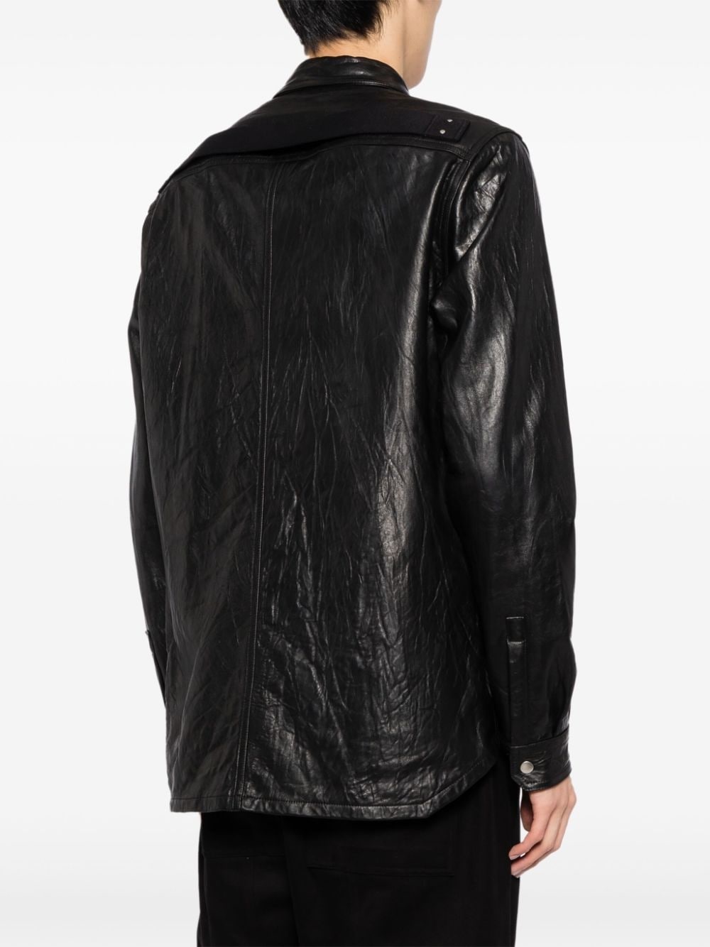 leather shirt jacket - 4