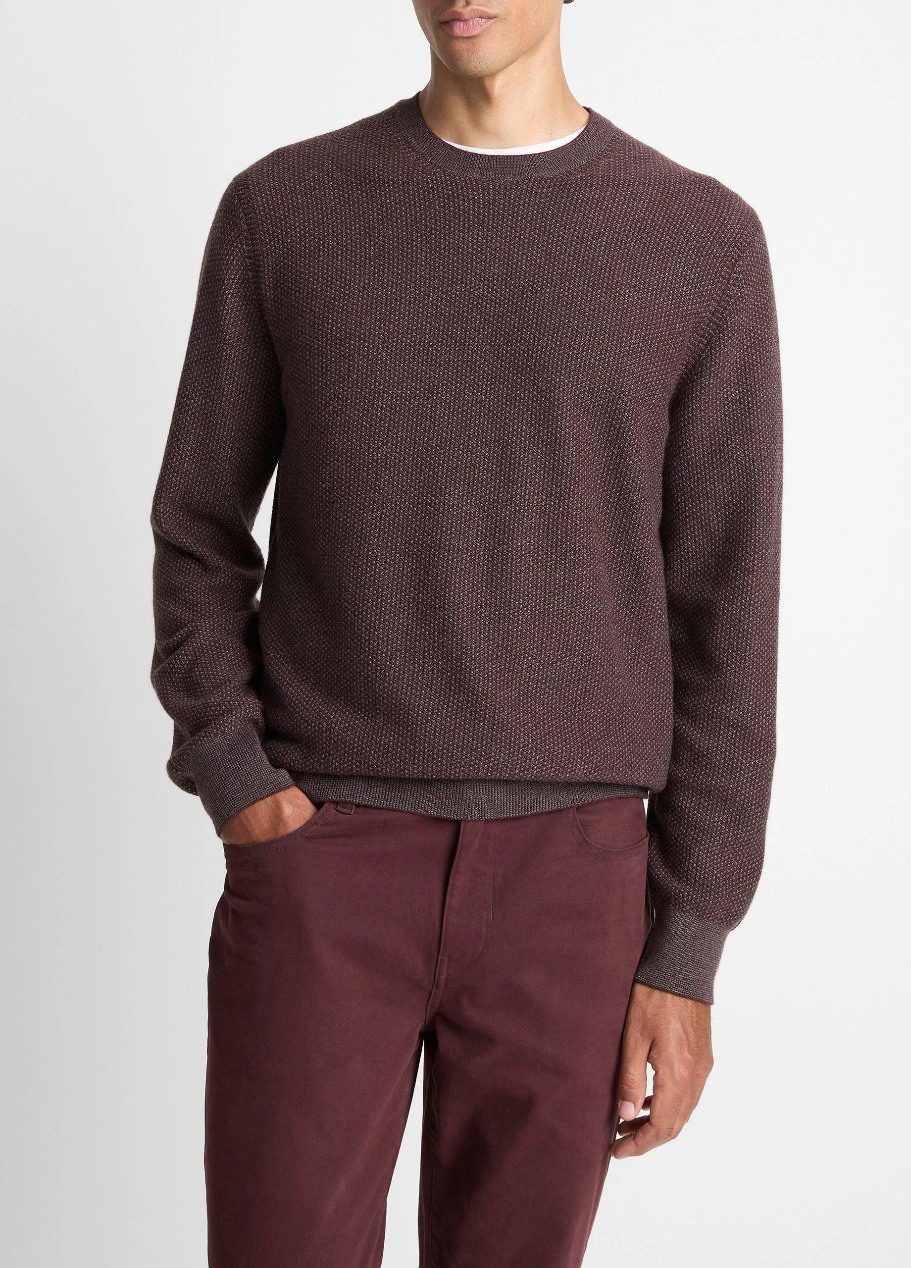 Geo-Jacquard Wool-Blend Crew Neck Sweater - 1