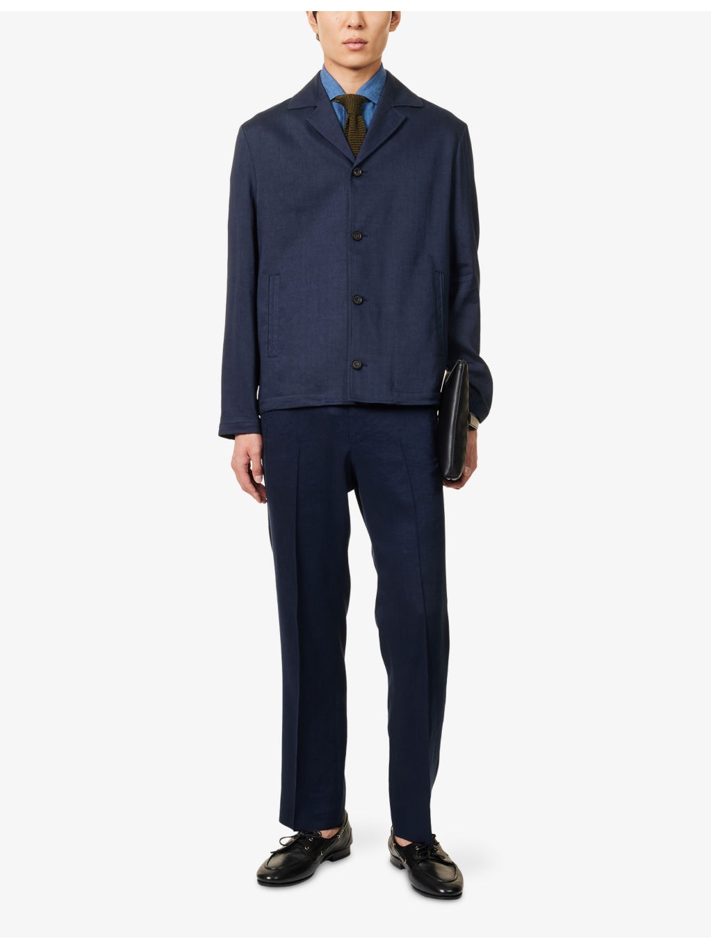 Regular-Fit Long-Sleeve Linen and Wool-Blend Overshirt - 2