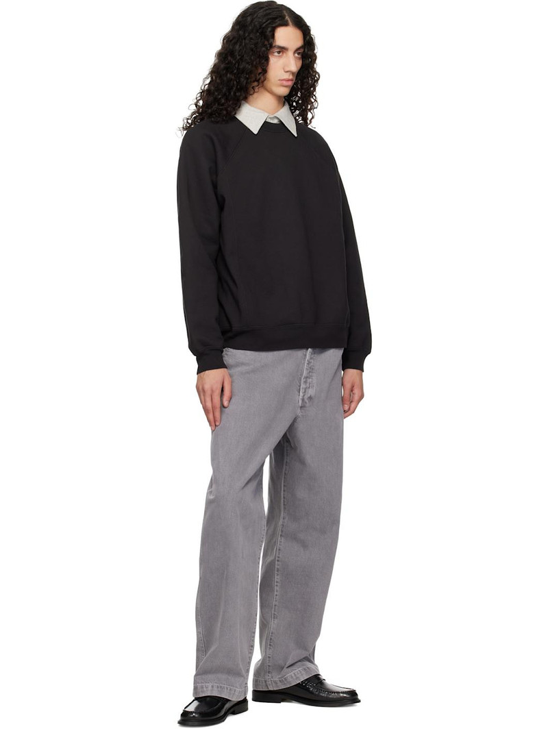 LADY WHITE CO. Black Heavy Gusset Crewneck Sweatshirt outlook