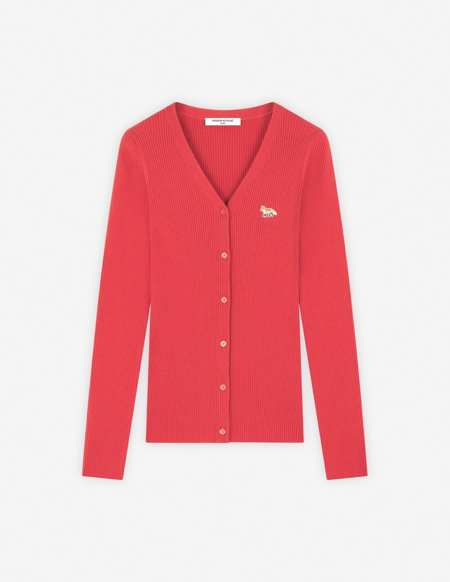 BABY FOX PATCH FINE RIBBED CARDIGAN - 1