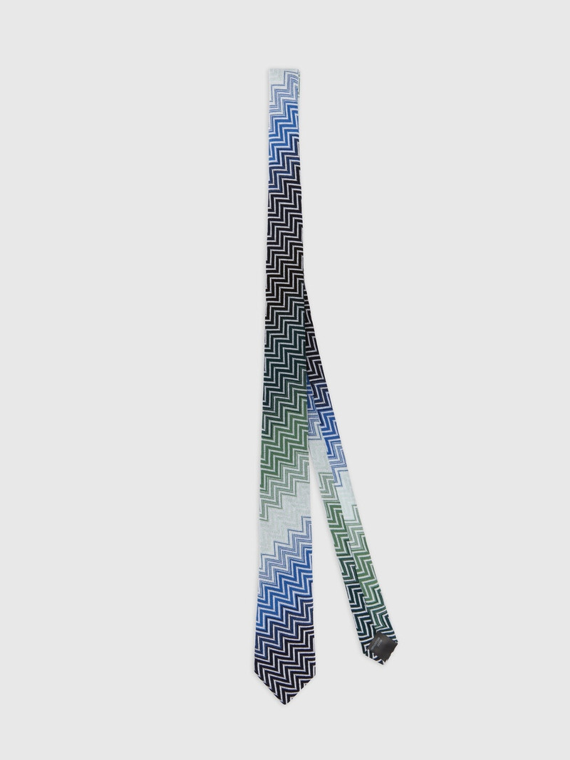 100% cotton tie with zigzag dégradé pattern 1