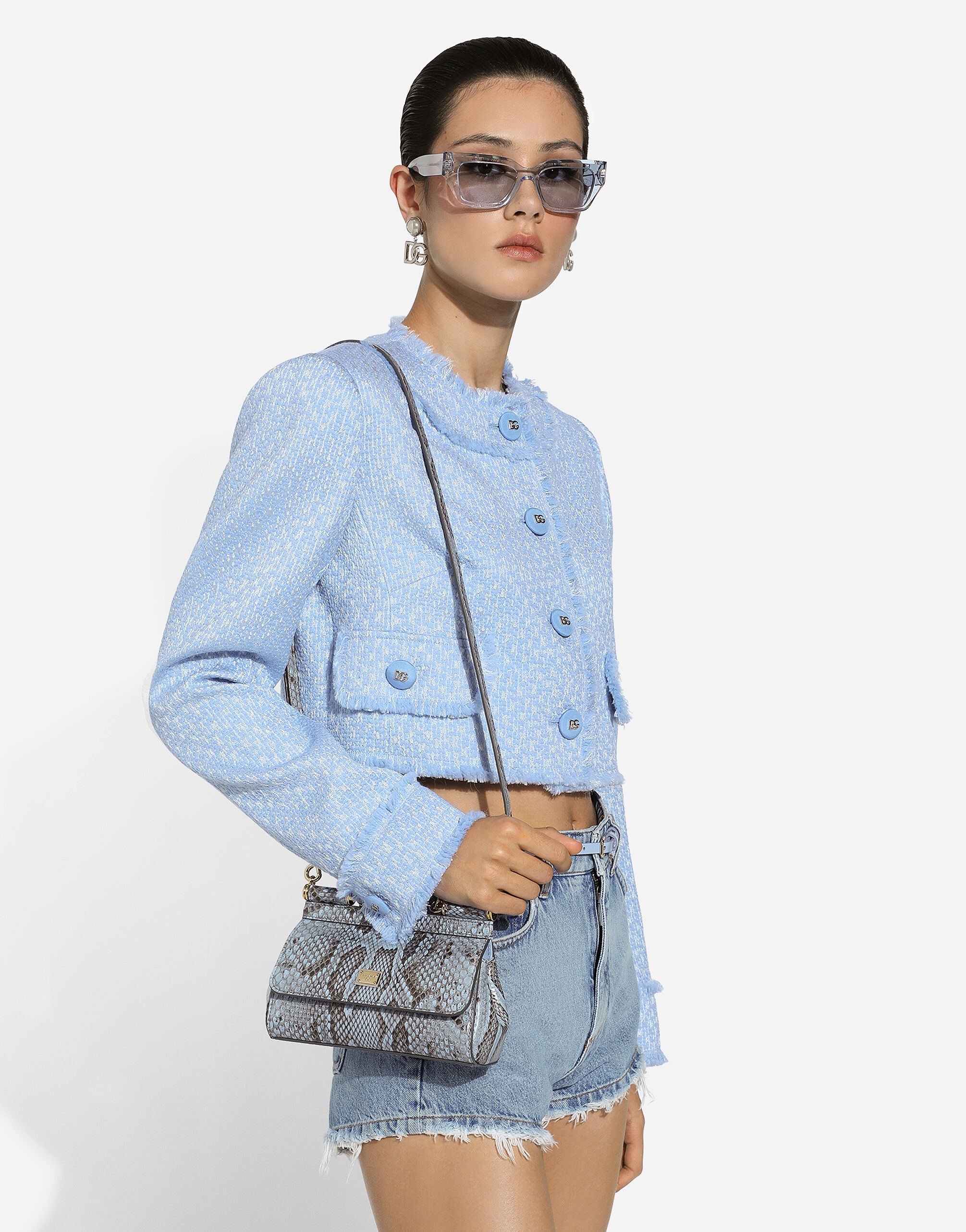 Short raschel wool tweed jacket - 5