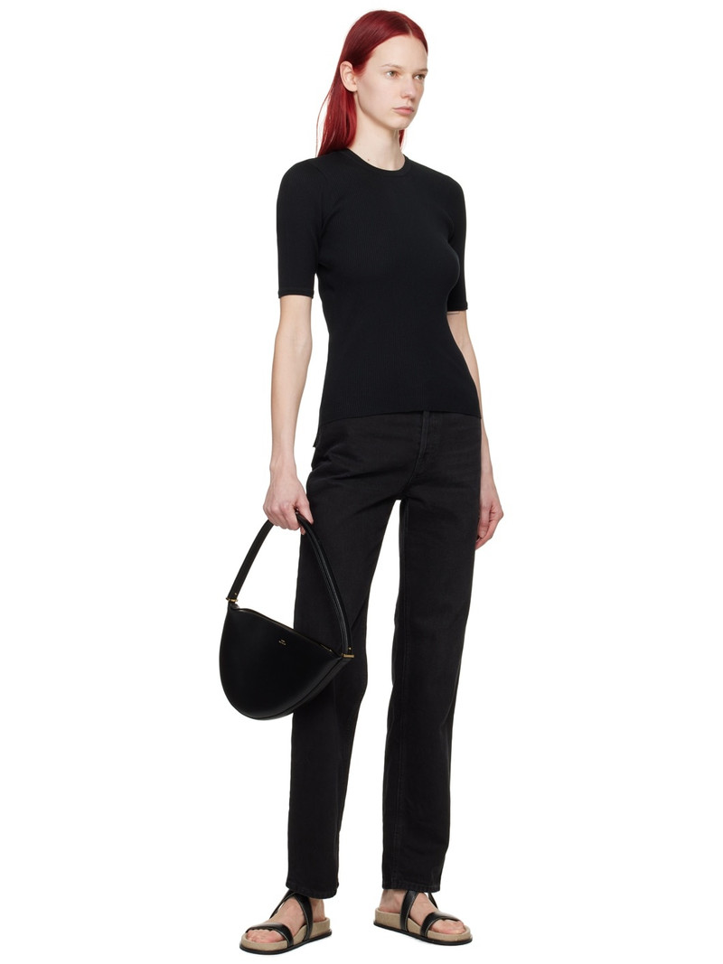 AURALEE Black Rib T-Shirt outlook