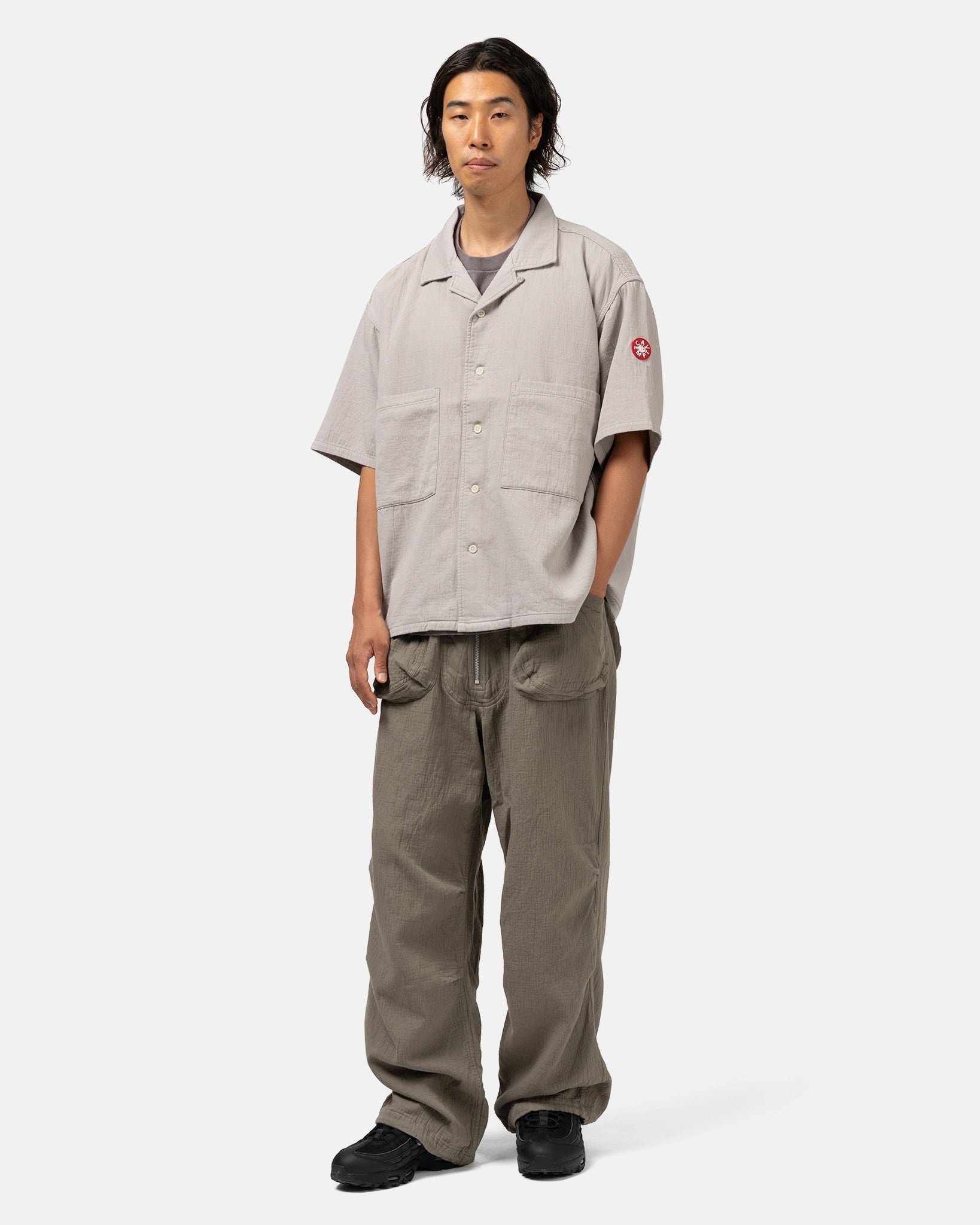 Soft Cw Short Sleeve Open Shirt Grey - 2