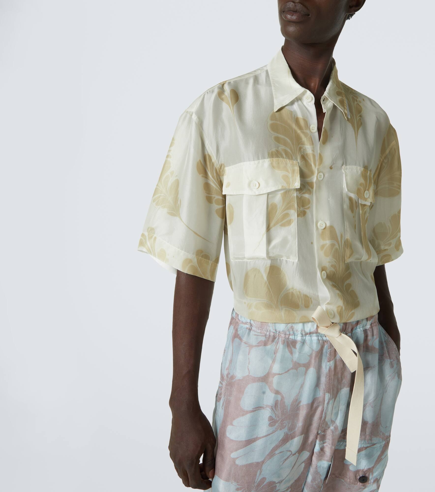 Printed silk bowling shirt - 5