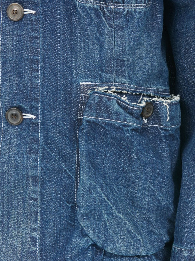 multi-pocket frayed denim jacket 4