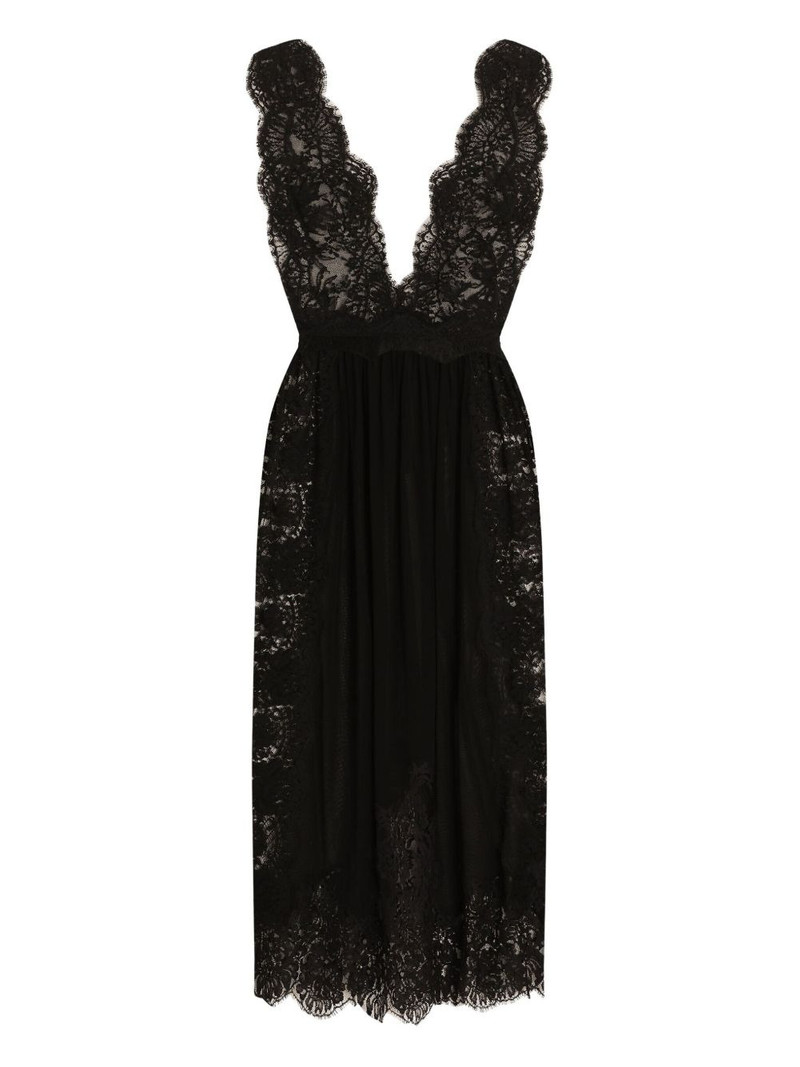 plunge-neckline lace dress 1