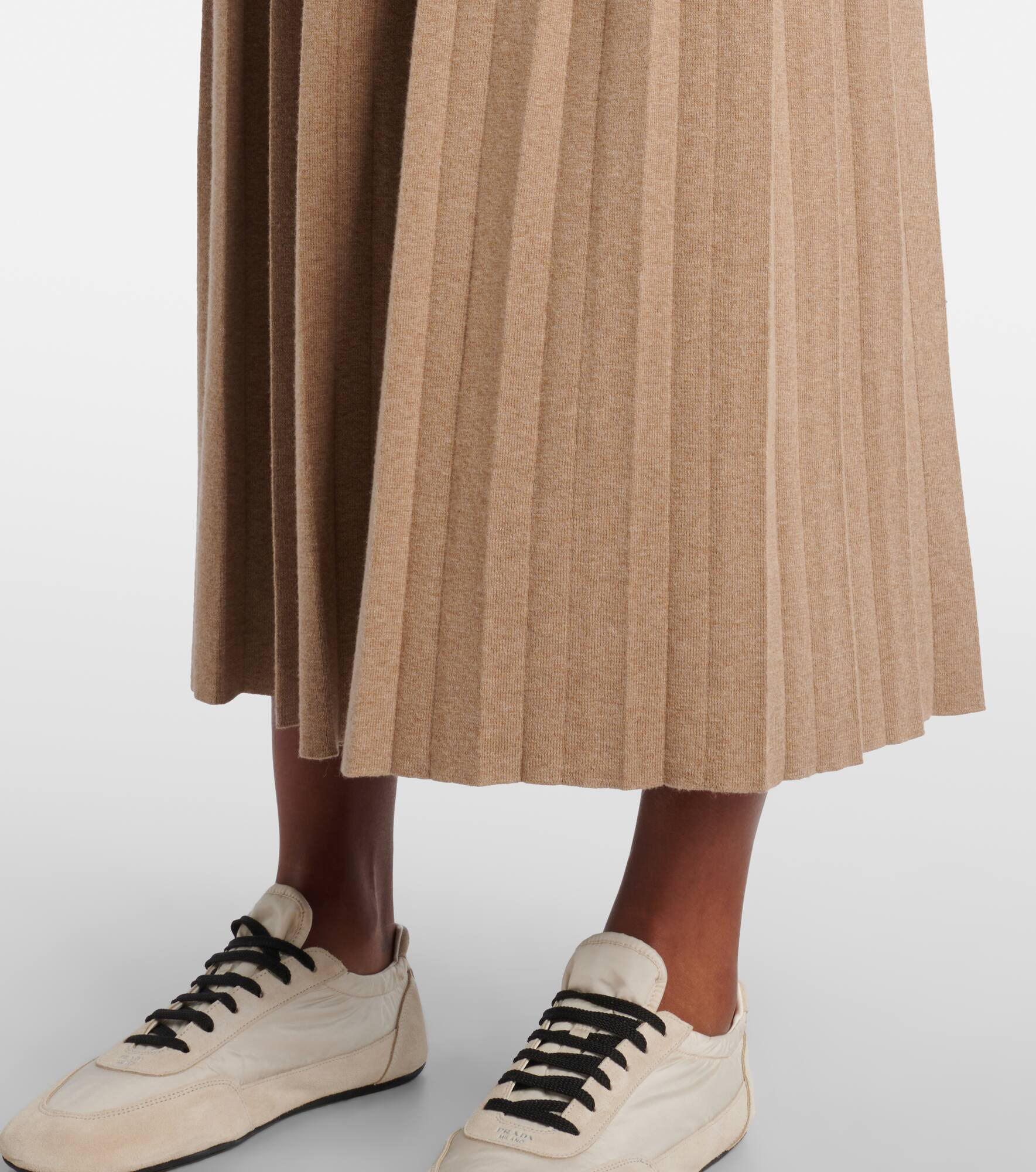Minda cotton and cashmere midi skirt - 5