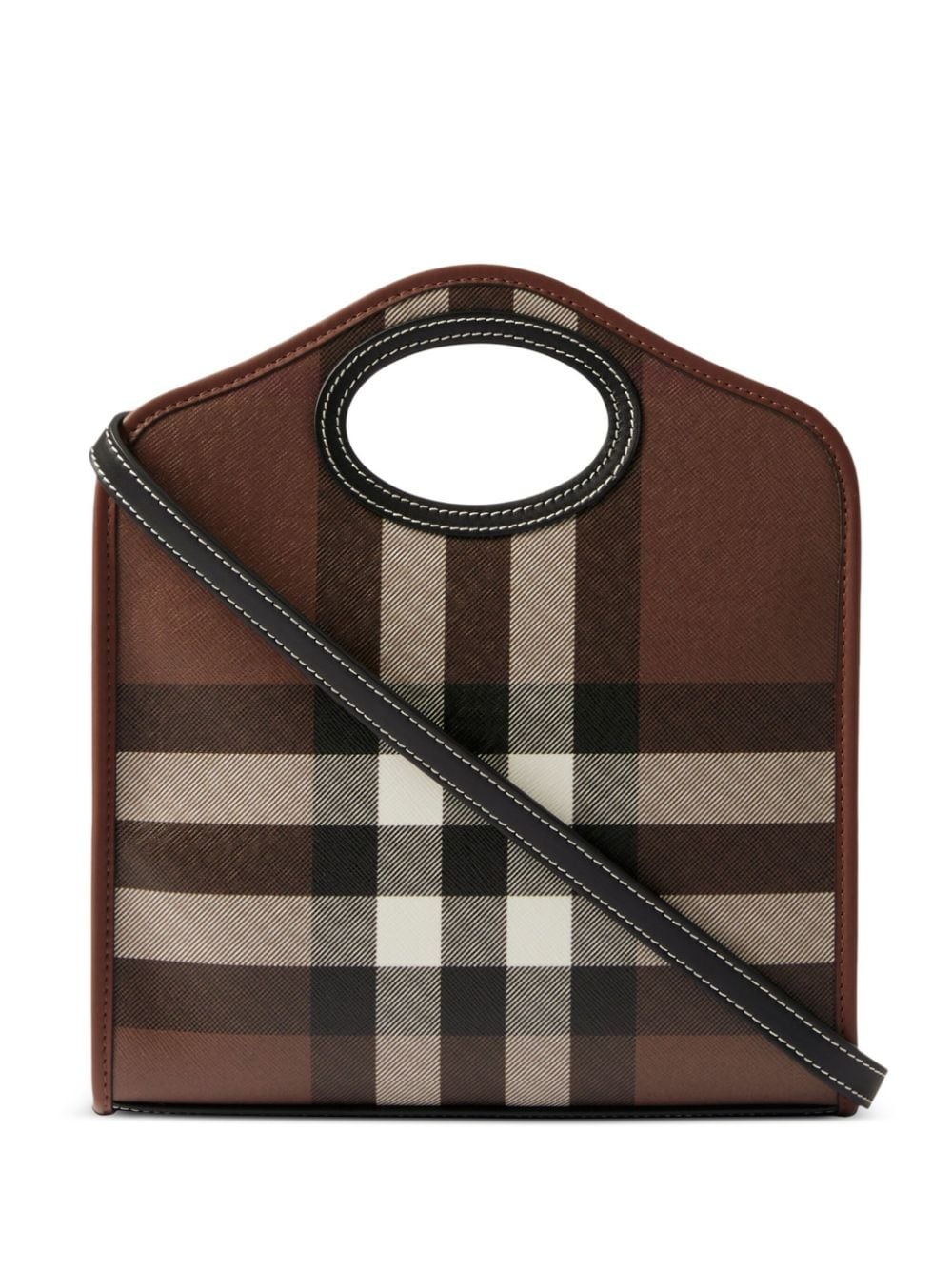 mini checkered leather tote bag - 2