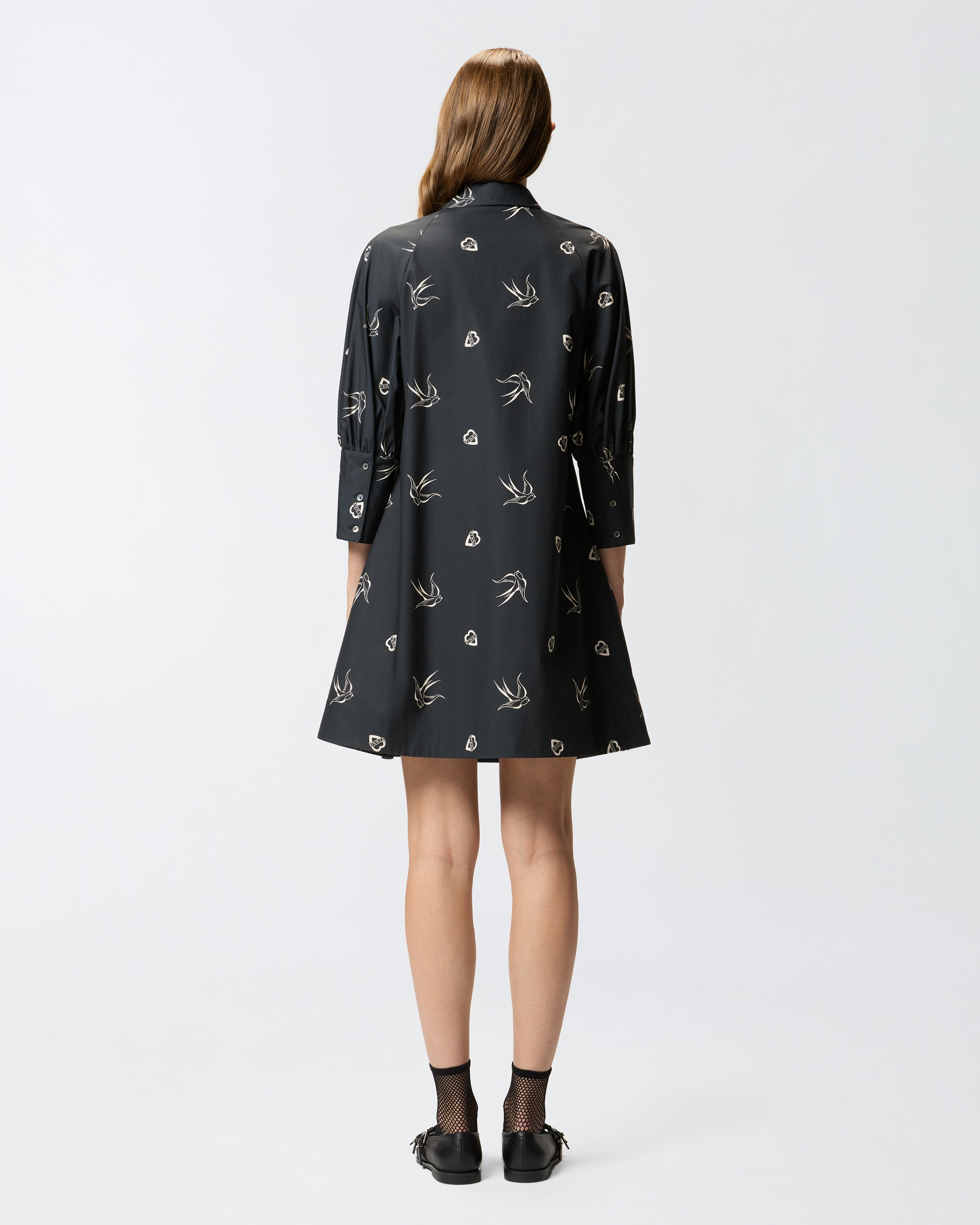 SHORT TATTOO-PRINT SHIRT DRESS - 4