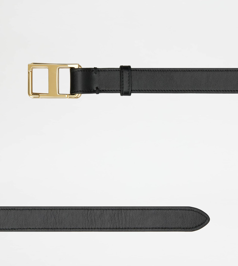 Tod's T TIMELESS BELT IN LEATHER - BLACK outlook