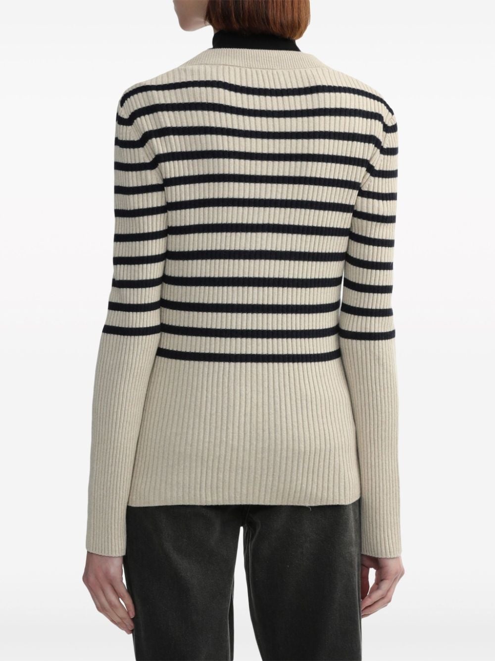 striped ribbed-knit jumper - 4