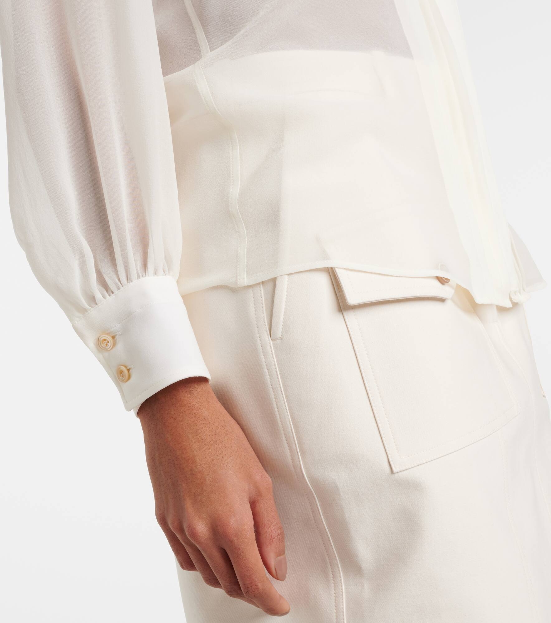 Ruffled silk blouse - 5