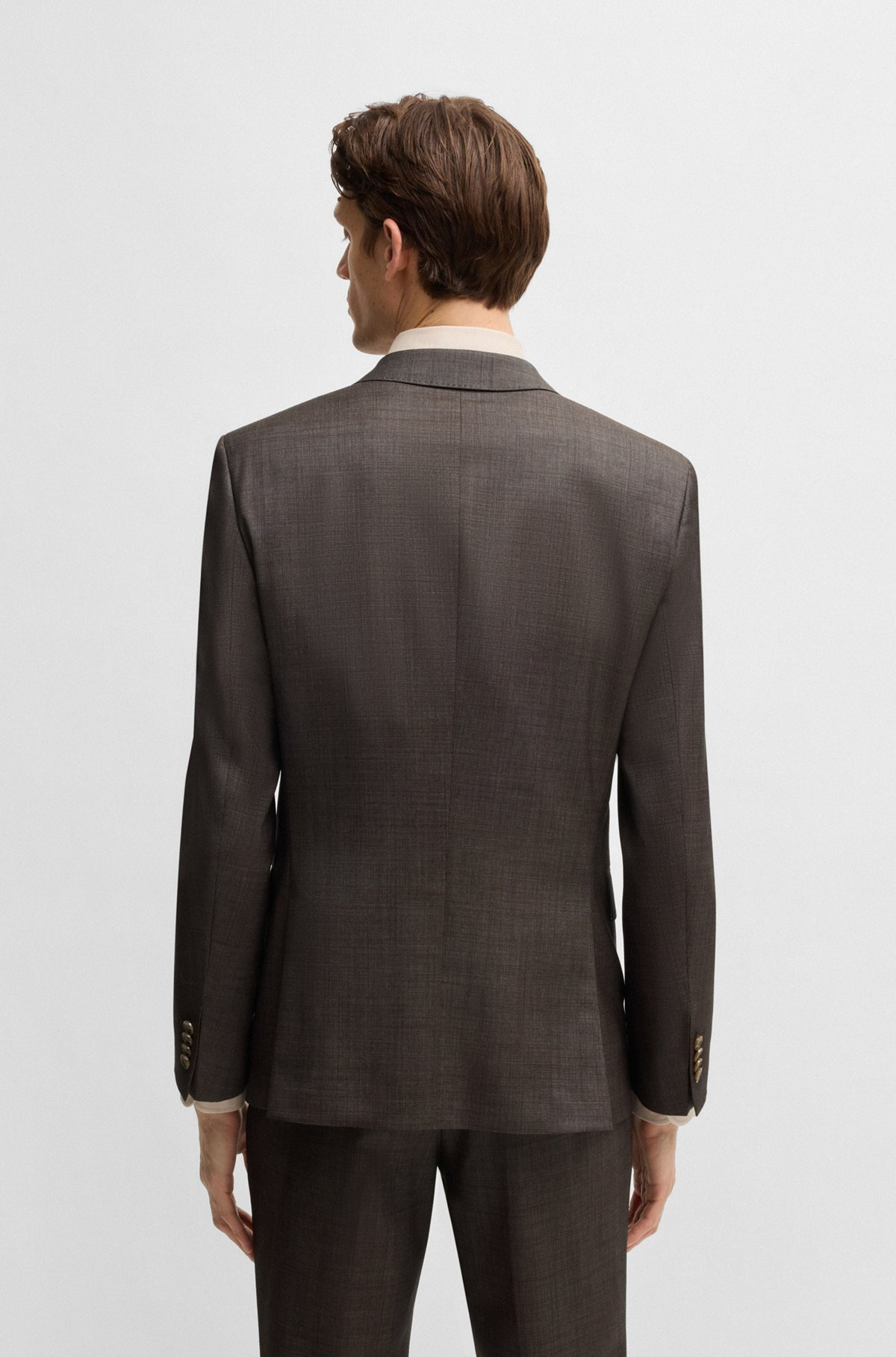 SLIM-FIT SUIT IN MICRO-PATTERNED STRETCH VIRGIN WOOL - 3