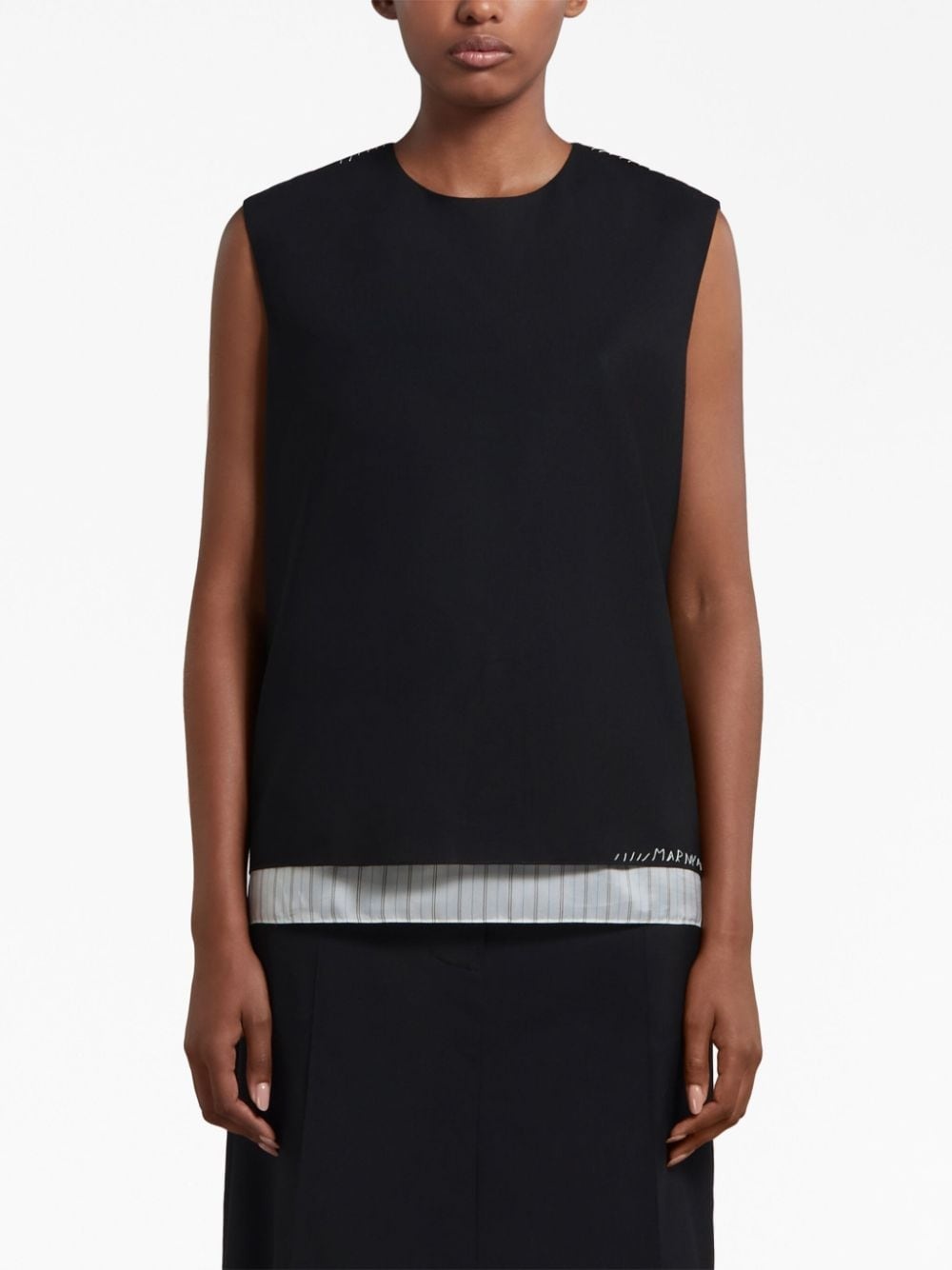 stripe-detail layered blouse - 3