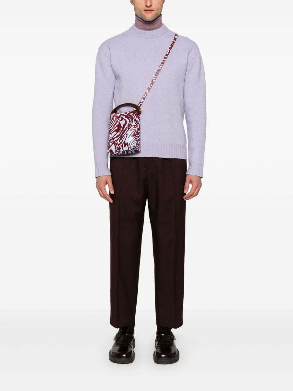 elasticated-waist straight-leg trousers - 2