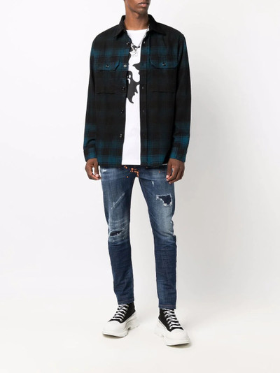 Diesel check-print flannel shirt outlook