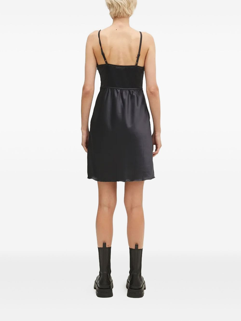 satin-panelled slip dress - 4