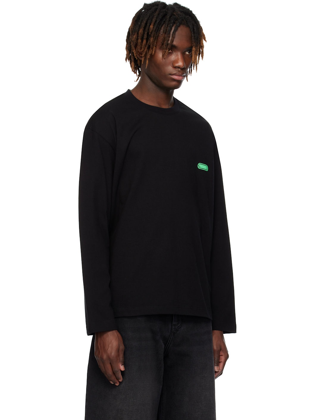 Black Crack Back Logo Long Sleeve T-shirt - 2
