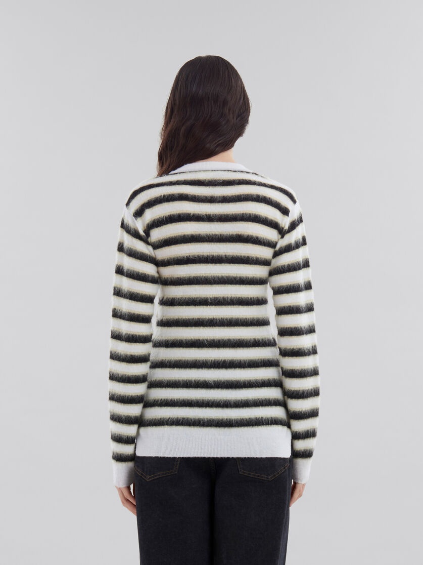 BLACK AND WHITE STRIPED WOOL-MOHAIR JUMPER - 3