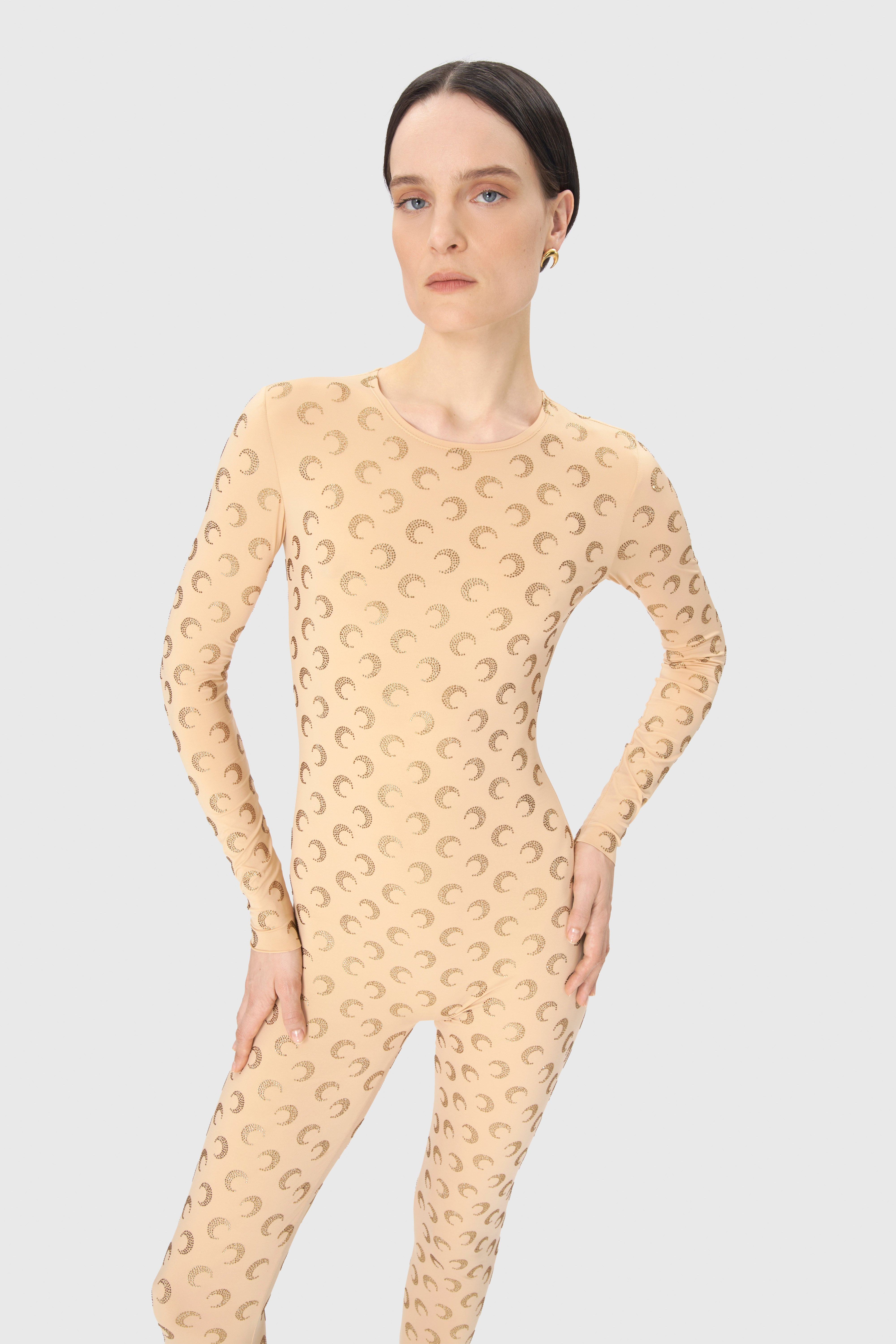 Recycled Moon Strass Jersey Catsuit - 3