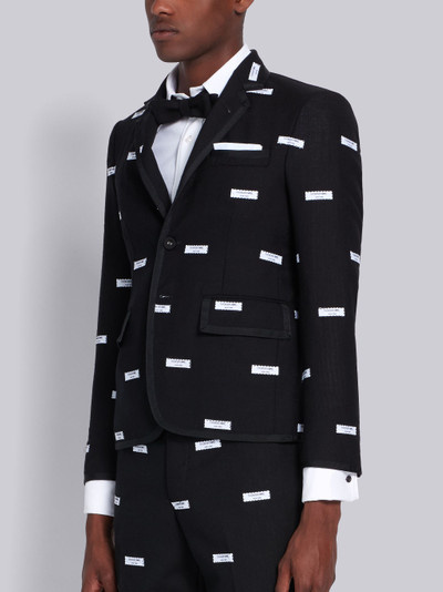 Thom Browne Black Fresco Label Embroidery Classic Sport Coat outlook