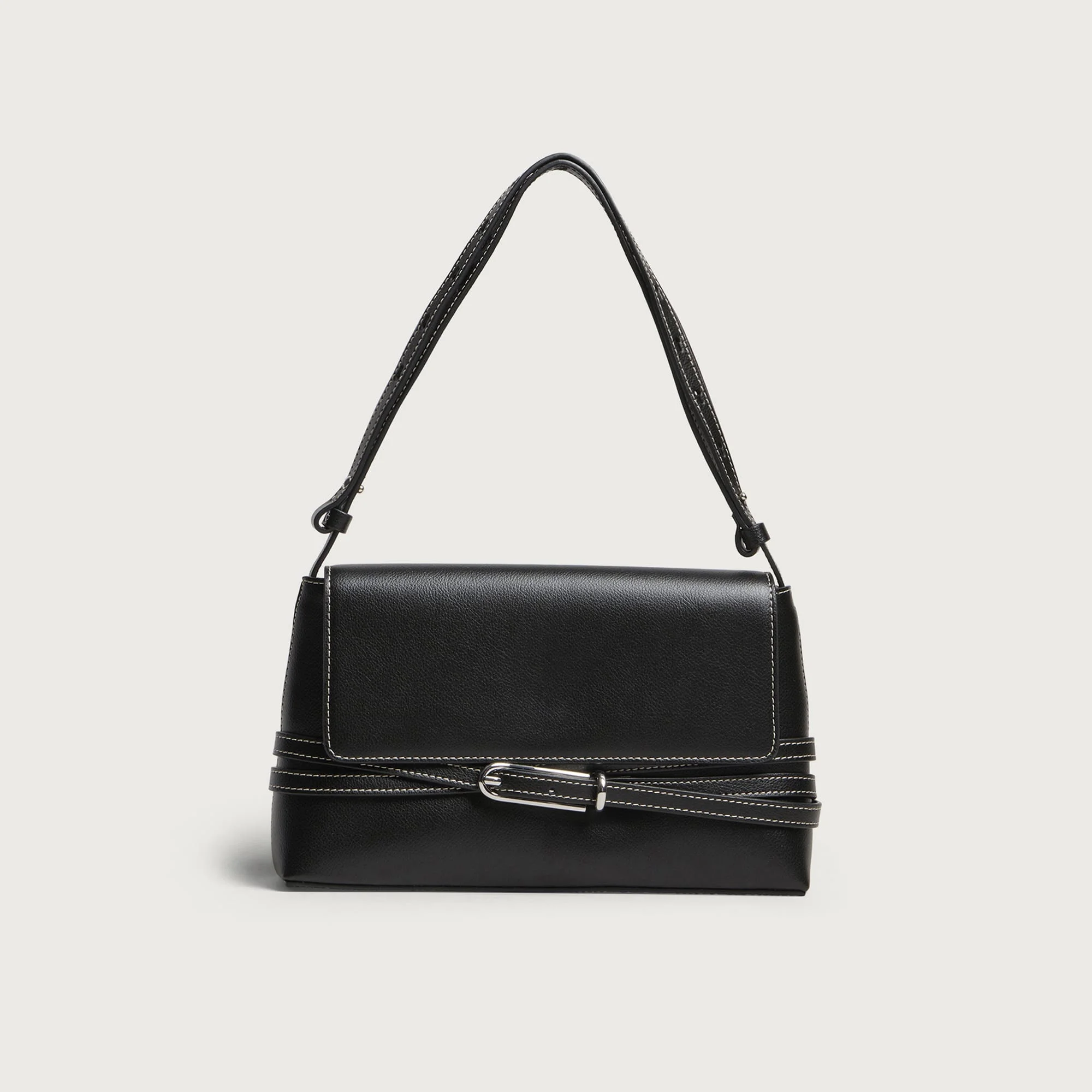 Liffner Belted Grained Leather Shoulder Bag - 1
