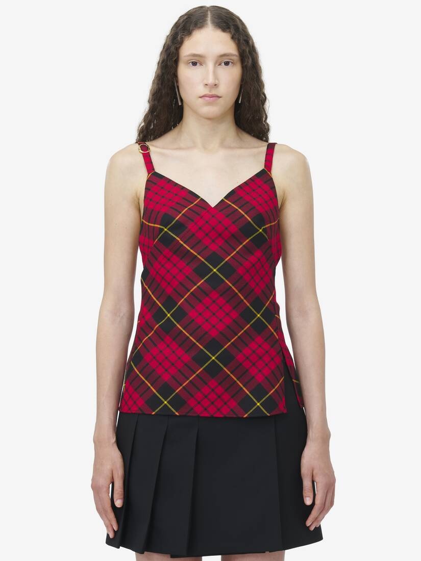 Tartan Back Drop Top - 1