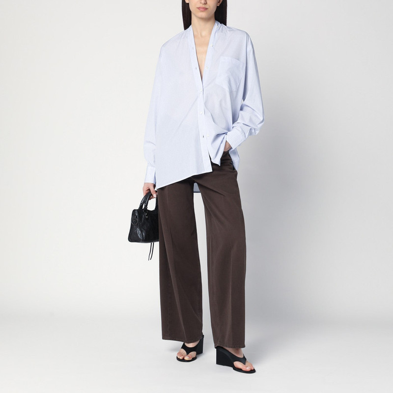 6397 Light blue checkered cotton shirt outlook