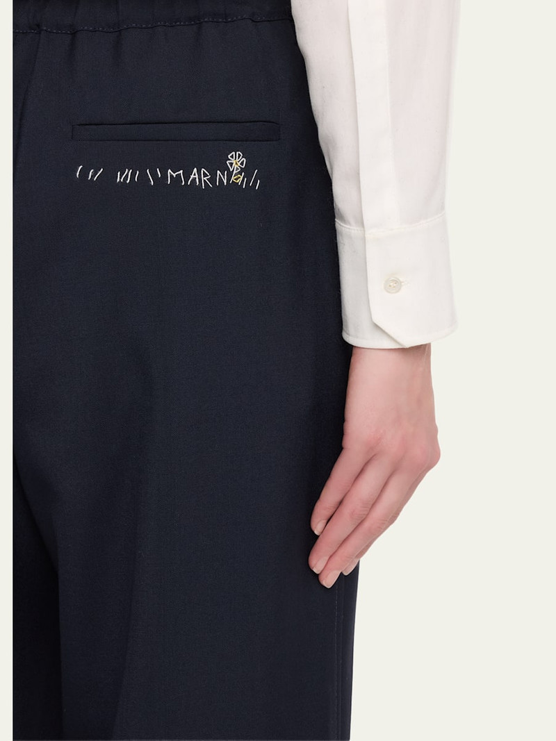 Wool Twill Tapered-Leg Ankle Trousers 5