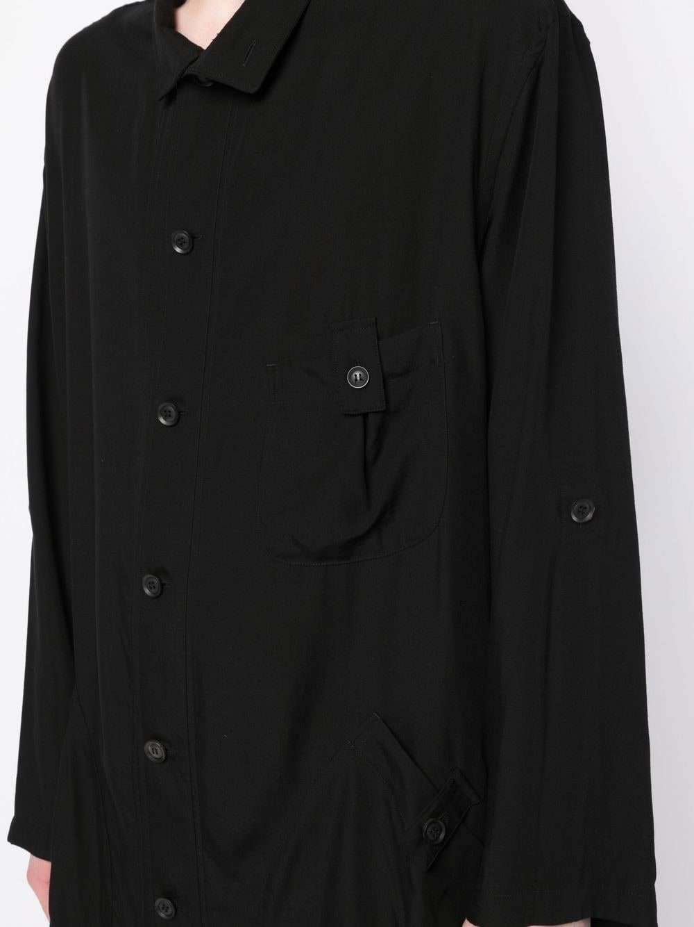 classic-collar front-fastening raincoat - 5