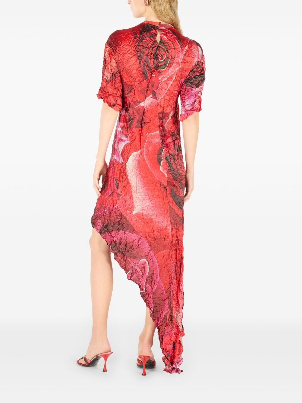 floral-print asymmetric dress - 4