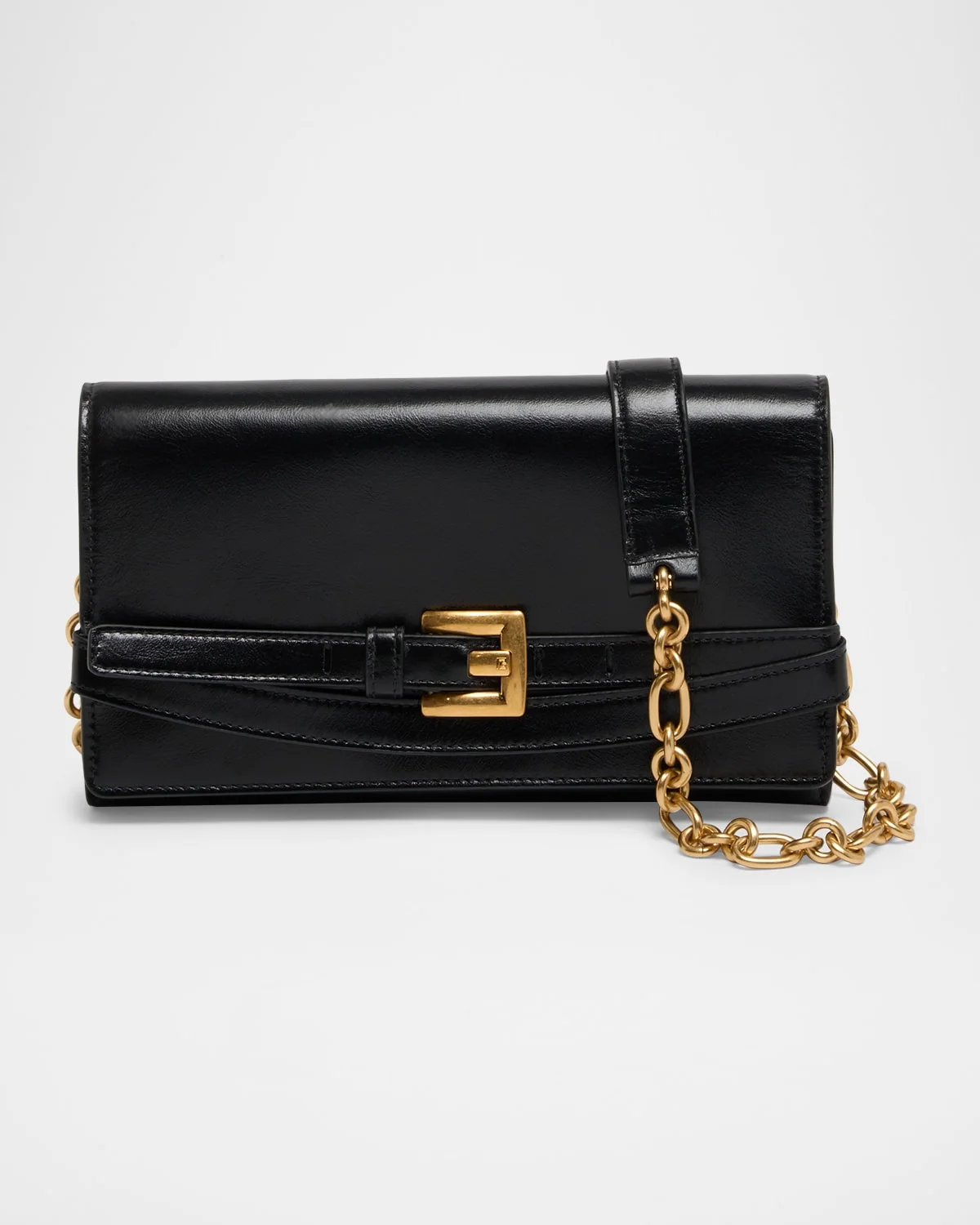 Shuffle Belted Wallet on Chain in Leather - 1
