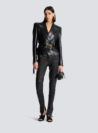 Balmain Jolie Madame fringed leather jacket outlook