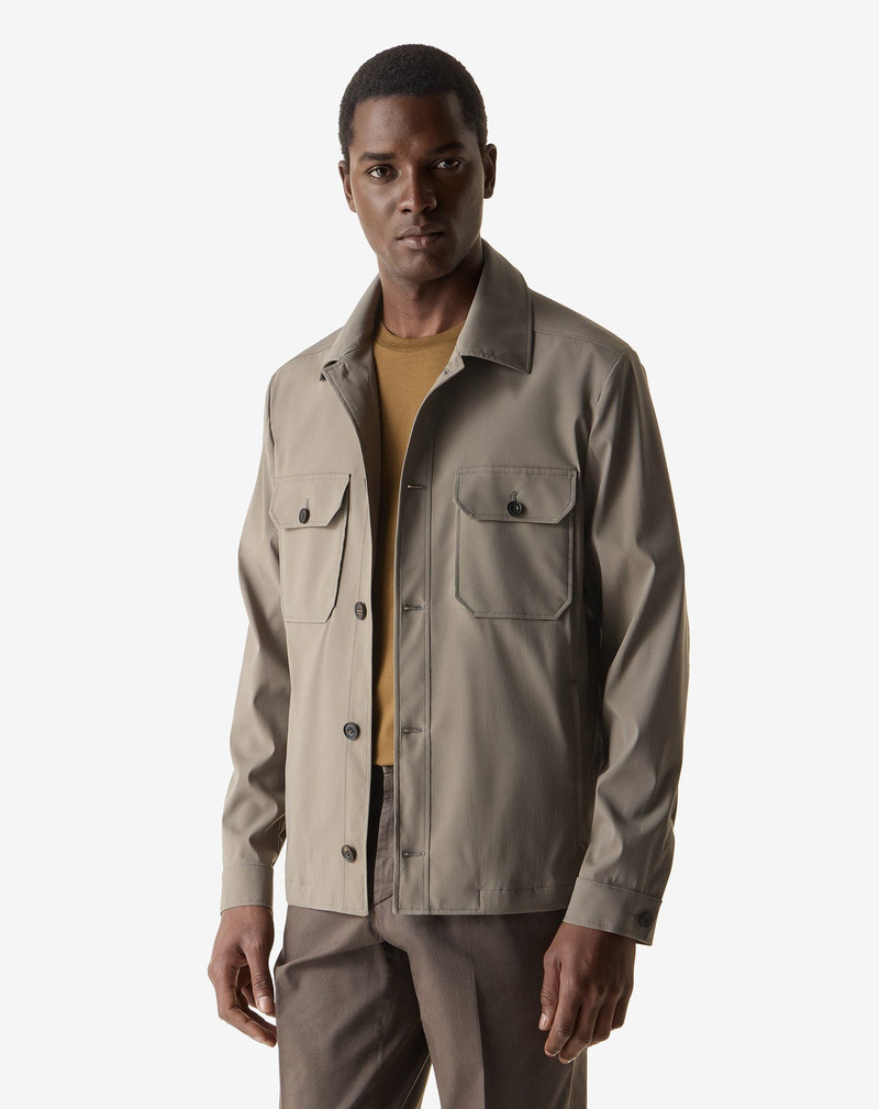 CORNELIANI Brown technical wool overshirt outlook