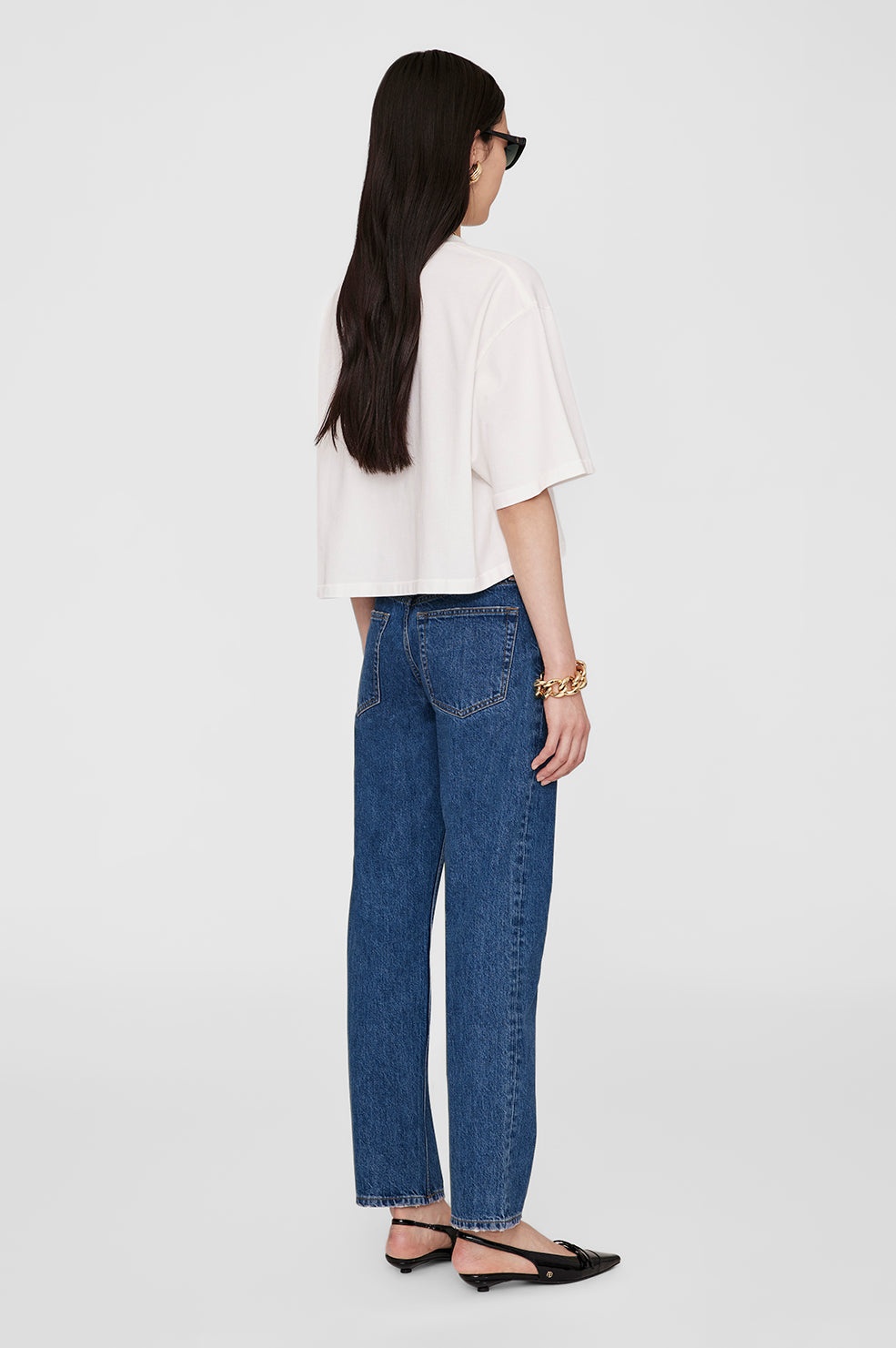 Myers Cropped Tee Framed Monogram - Ivory - 3
