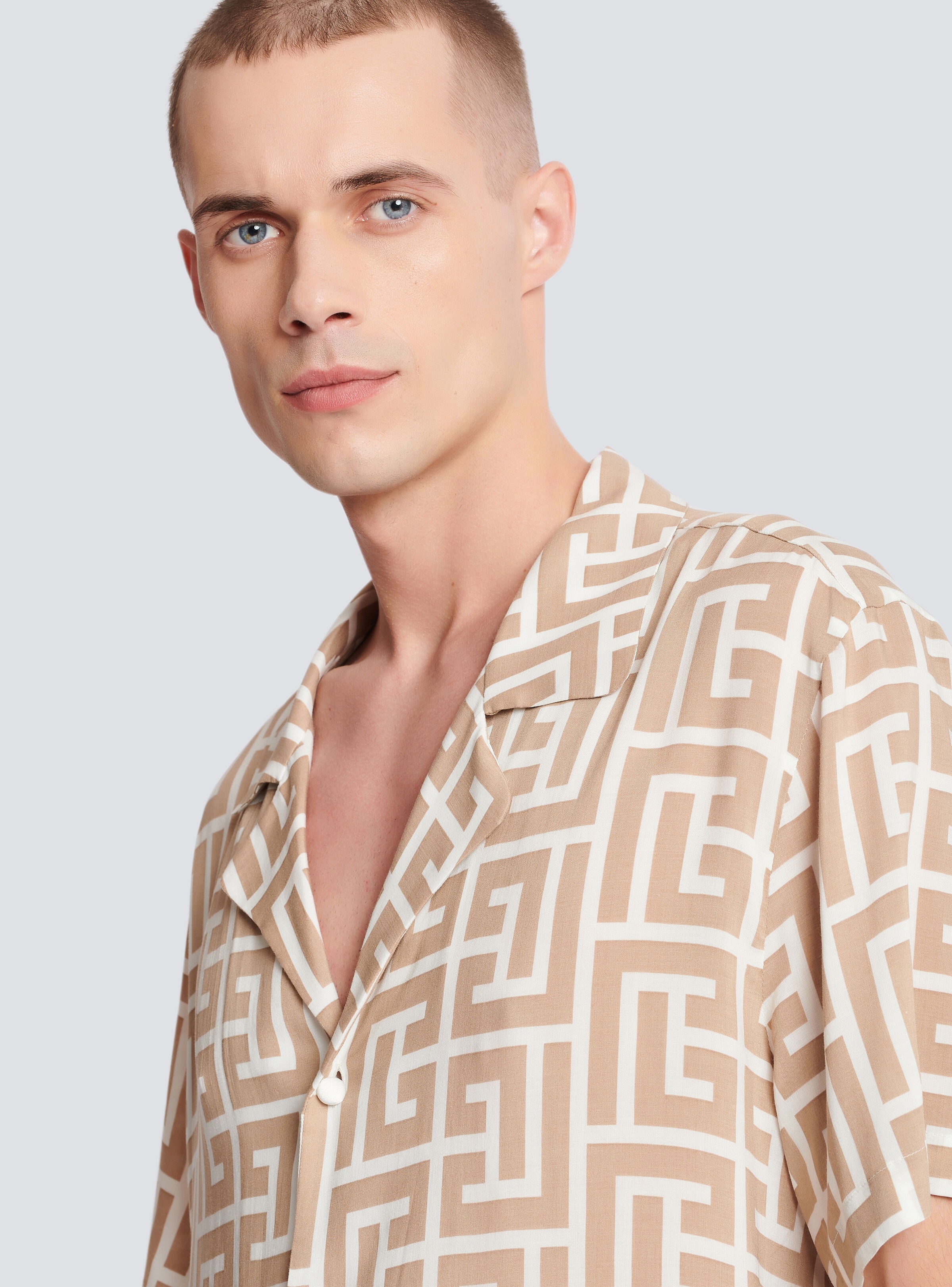Monogram print flowing shirt - 6